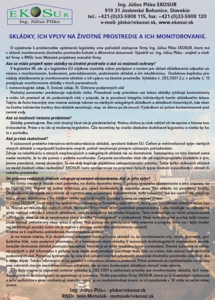 Ing. Július Plško EKOSUR